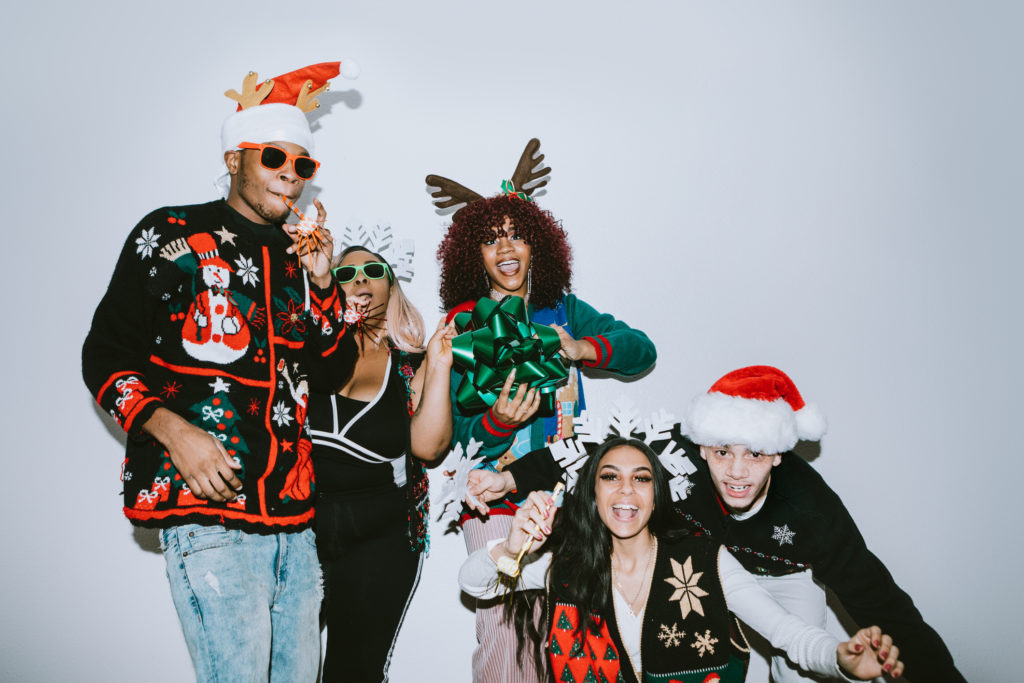 Generation Z Friends Christmas Photo Booth